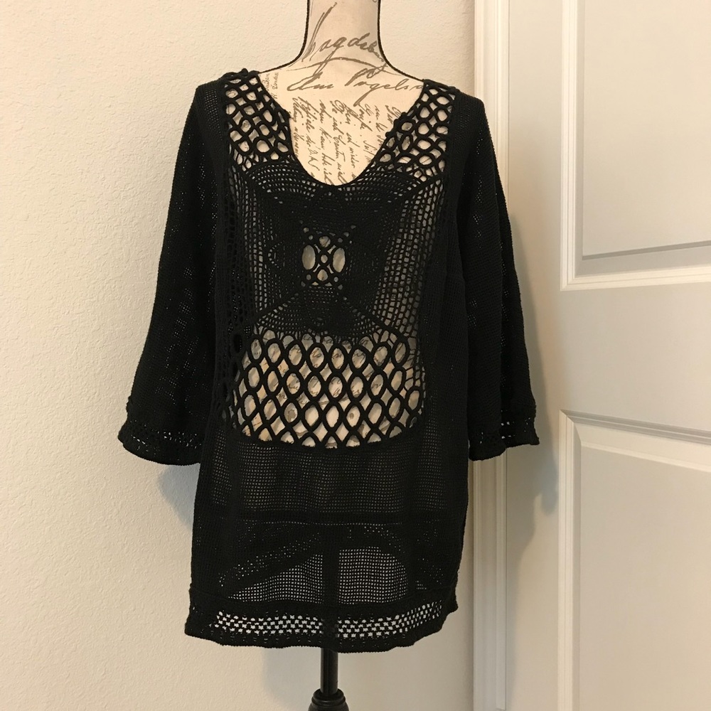 Soft surroundings crochet eyelet tunic top S